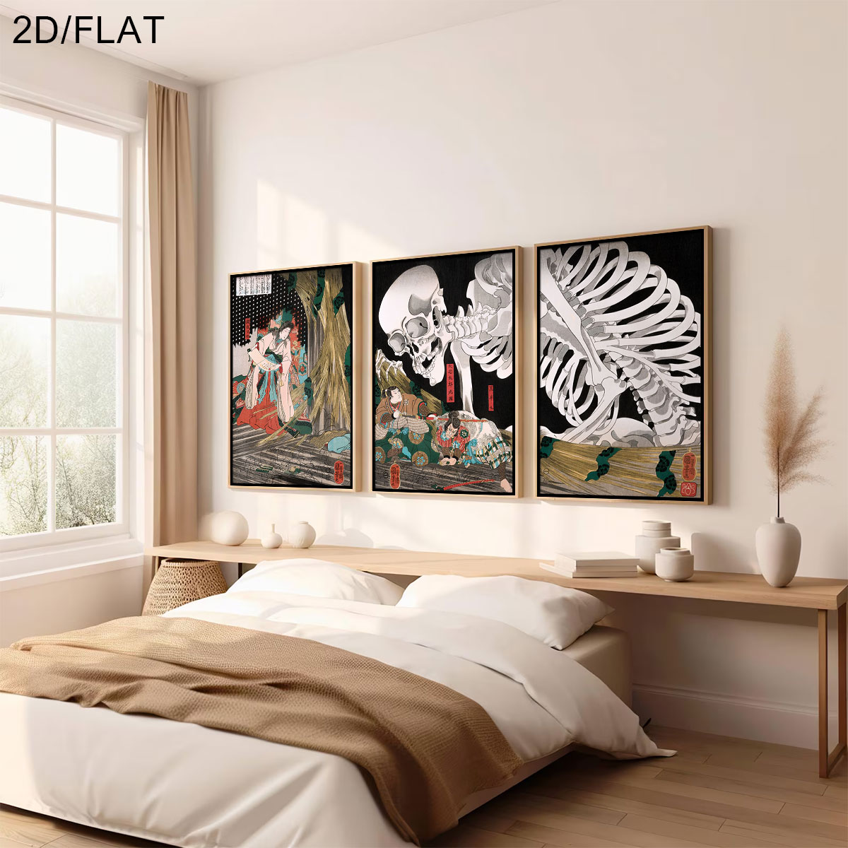3pcs Retro Japanese Takiyasha  - огляд і ціна Art Print Framed
