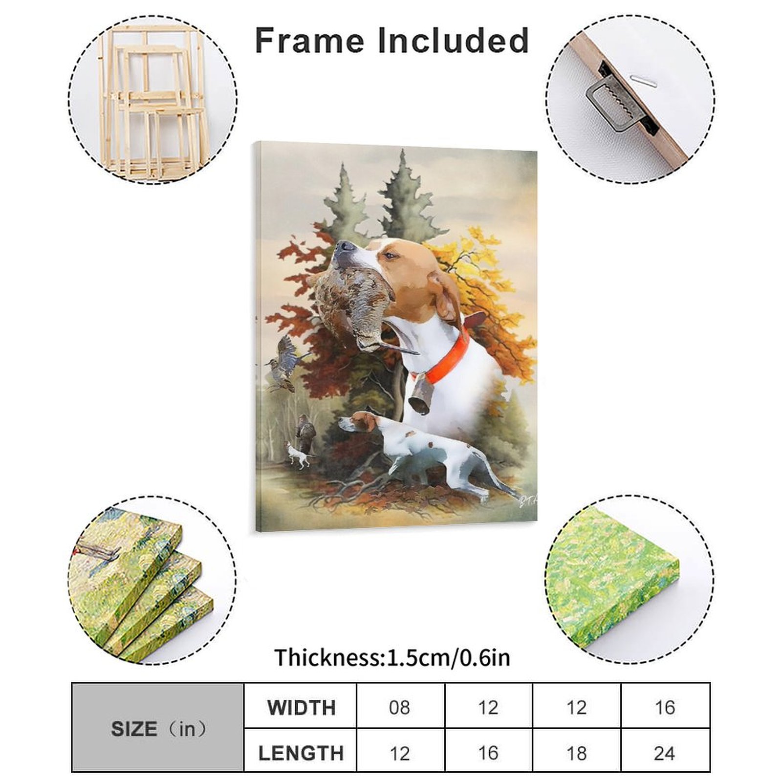 English Pointer Woodcock Hunti - огляд і ціна Art Print Framed