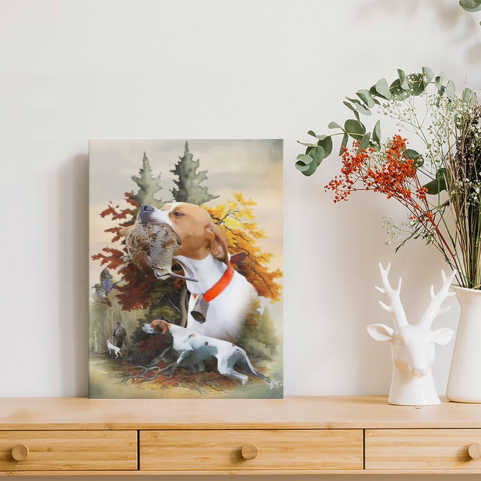 English Pointer Woodcock Hunti - огляд і ціна Art Print Framed
